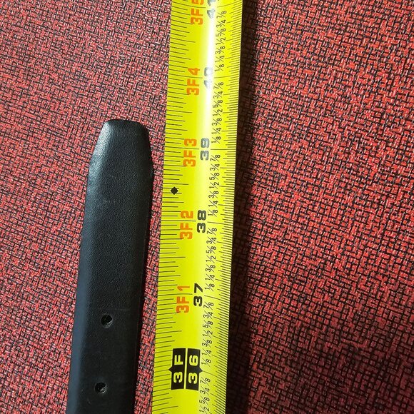 Vintage Christian Dior Black Leather Belt Sz 34 Gold & Silver Buckle Old Money - Picture 4 of 6